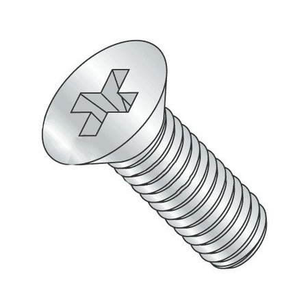 #4-40 X 5/8 In Phillips Flat Machine Screw, Zinc Plated Steel, 20000 PK